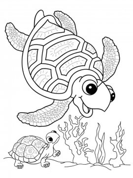 Раскраска Морская Черепаха 4 - Бесплатно распечатать
