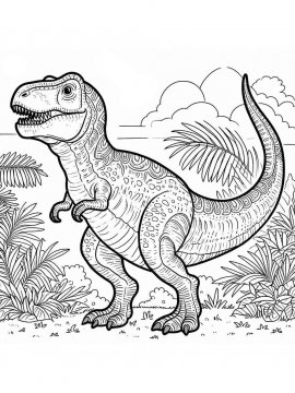 Раскраска Тираннозавр 46 - Бесплатно распечатать
