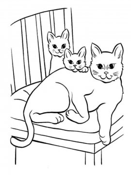 Раскраска Кошка 64 - Бесплатно распечатать