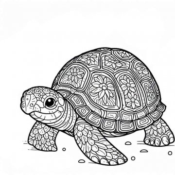Раскраска Черепаха 44 - Бесплатно распечатать