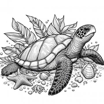 Раскраска Черепаха 51 - Бесплатно распечатать