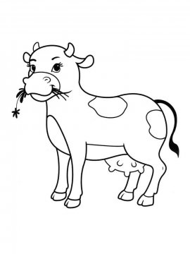 Раскраска Корова 3 - Бесплатно распечатать