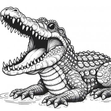 Раскраска Крокодил 28 - Бесплатно распечатать