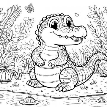 Раскраска Крокодил 31 - Бесплатно распечатать