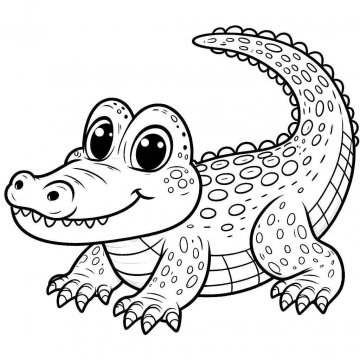 Раскраска Крокодил 32 - Бесплатно распечатать