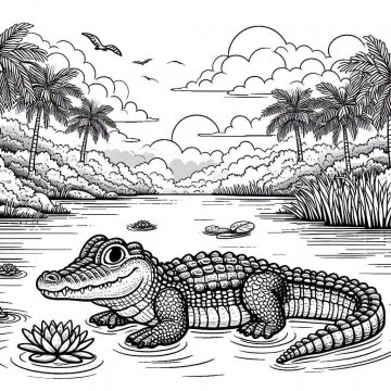 Раскраска Крокодил 33 - Бесплатно распечатать