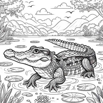Раскраска Крокодил 34 - Бесплатно распечатать