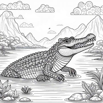 Раскраска Крокодил 36 - Бесплатно распечатать