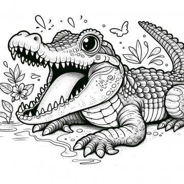 Раскраска Крокодил 39 - Бесплатно распечатать