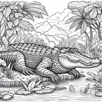 Раскраска Крокодил 40 - Бесплатно распечатать