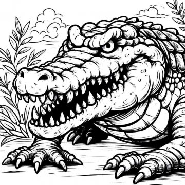 Раскраска Крокодил 42 - Бесплатно распечатать