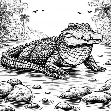 Раскраска Крокодил 47 - Бесплатно распечатать