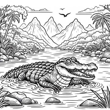 Раскраска Крокодил 53 - Бесплатно распечатать