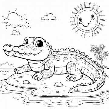 Раскраска Крокодил 54 - Бесплатно распечатать