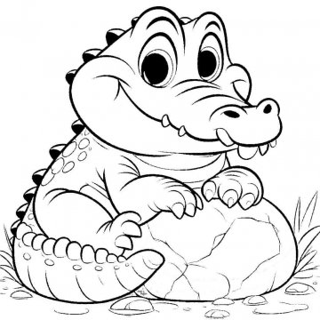 Раскраска Крокодил 57 - Бесплатно распечатать