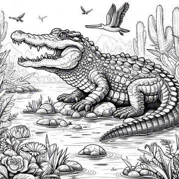 Раскраска Крокодил 60 - Бесплатно распечатать
