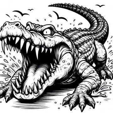 Раскраска Крокодил 62 - Бесплатно распечатать