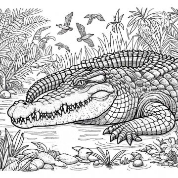 Раскраска Крокодил 64 - Бесплатно распечатать