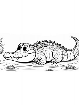 Раскраска Крокодил 65 - Бесплатно распечатать