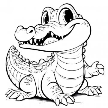 Раскраска Крокодил 68 - Бесплатно распечатать