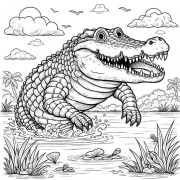 Раскраска Крокодил 71 - Бесплатно распечатать