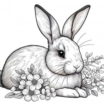 Раскраска Кролик 44 - Бесплатно распечатать