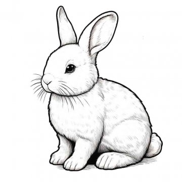 Раскраска Кролик 48 - Бесплатно распечатать