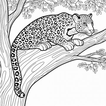 Раскраска Леопард 15 - Бесплатно распечатать
