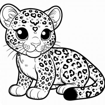 Раскраска Леопард 16 - Бесплатно распечатать