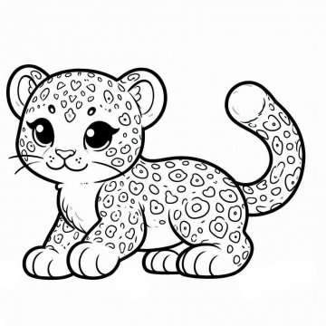 Раскраска Леопард 17 - Бесплатно распечатать