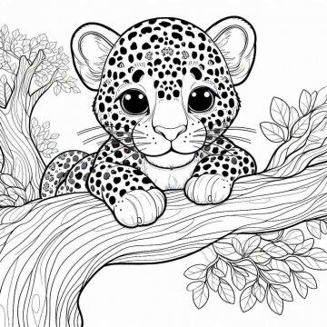 Раскраска Леопард 18 - Бесплатно распечатать