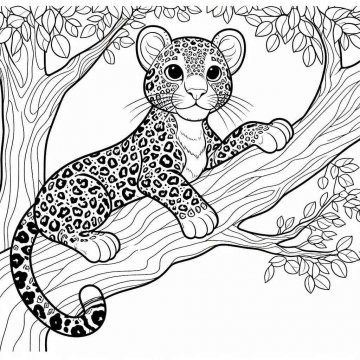 Раскраска Леопард 19 - Бесплатно распечатать
