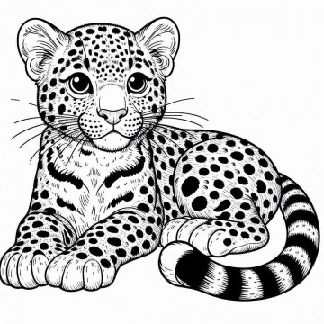 Раскраска Леопард 21 - Бесплатно распечатать