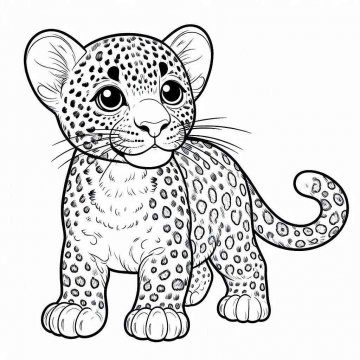 Раскраска Леопард 22 - Бесплатно распечатать