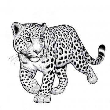Раскраска Леопард 26 - Бесплатно распечатать