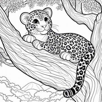 Раскраска Леопард 27 - Бесплатно распечатать
