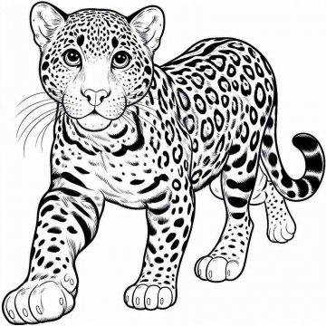 Раскраска Леопард 28 - Бесплатно распечатать