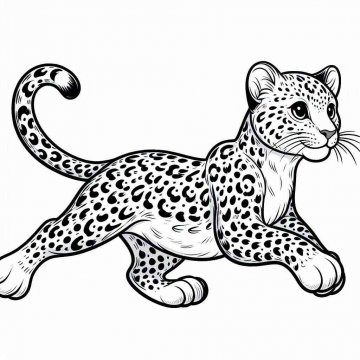 Раскраска Леопард 29 - Бесплатно распечатать