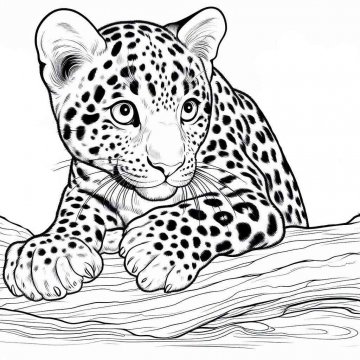 Раскраска Леопард 30 - Бесплатно распечатать