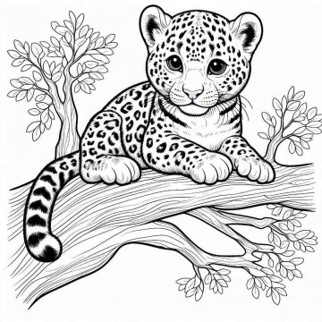 Раскраска Леопард 31 - Бесплатно распечатать