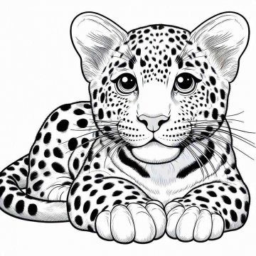 Раскраска Леопард 32 - Бесплатно распечатать