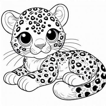 Раскраска Леопард 35 - Бесплатно распечатать