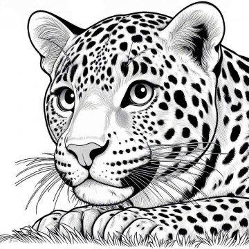 Раскраска Леопард 36 - Бесплатно распечатать