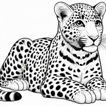 Раскраска Леопард 37 - Бесплатно распечатать