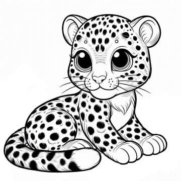 Раскраска Леопард 38 - Бесплатно распечатать