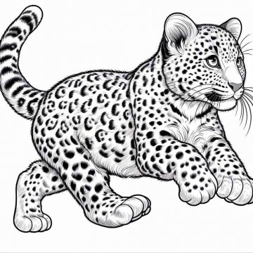 Раскраска Леопард 39 - Бесплатно распечатать