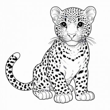 Раскраска Леопард 42 - Бесплатно распечатать