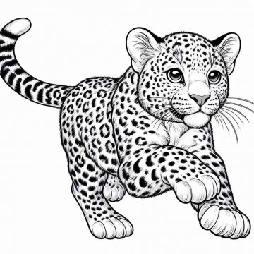 Раскраска Леопард 43 - Бесплатно распечатать