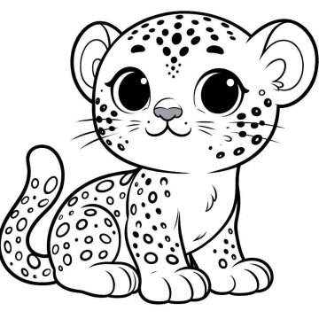 Раскраска Леопард 44 - Бесплатно распечатать