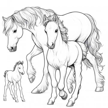 Раскраска Лошадь 45 - Бесплатно распечатать